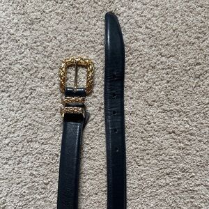 Brighton Leather Belt with Gold Braided Buckle